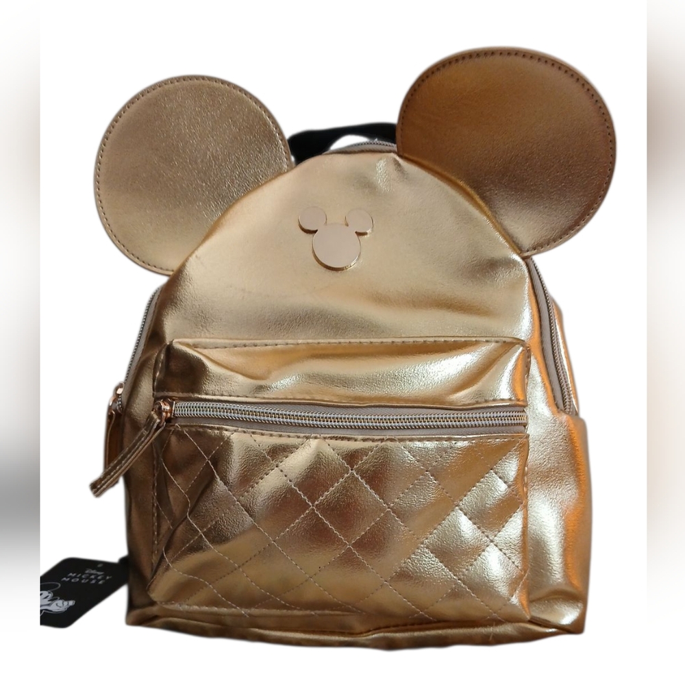Disney Mickey Mouse Gold Mini Backpack NWT